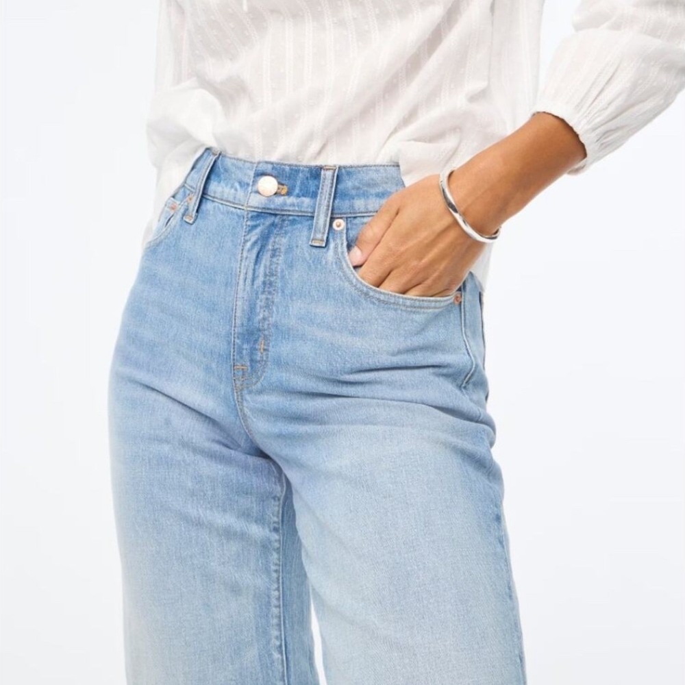 J.Crew Wide-leg Cropped Jeans 27 Spring Storm Wash NWT All-day Stretch BX560 - Picture 3 of 12